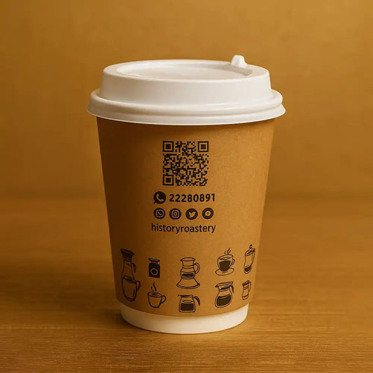 History Paper Cup 8oz - 18pcs - with Lid