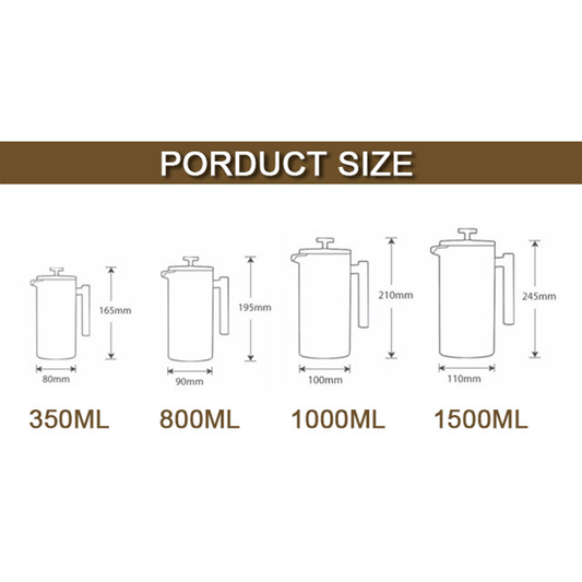 Stainless Steel French Press 800ml