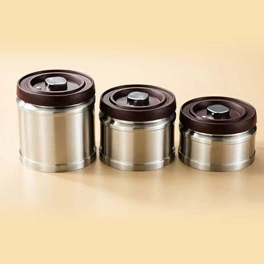 Coffee canister Stanlees steel vacuum silver 1100ML