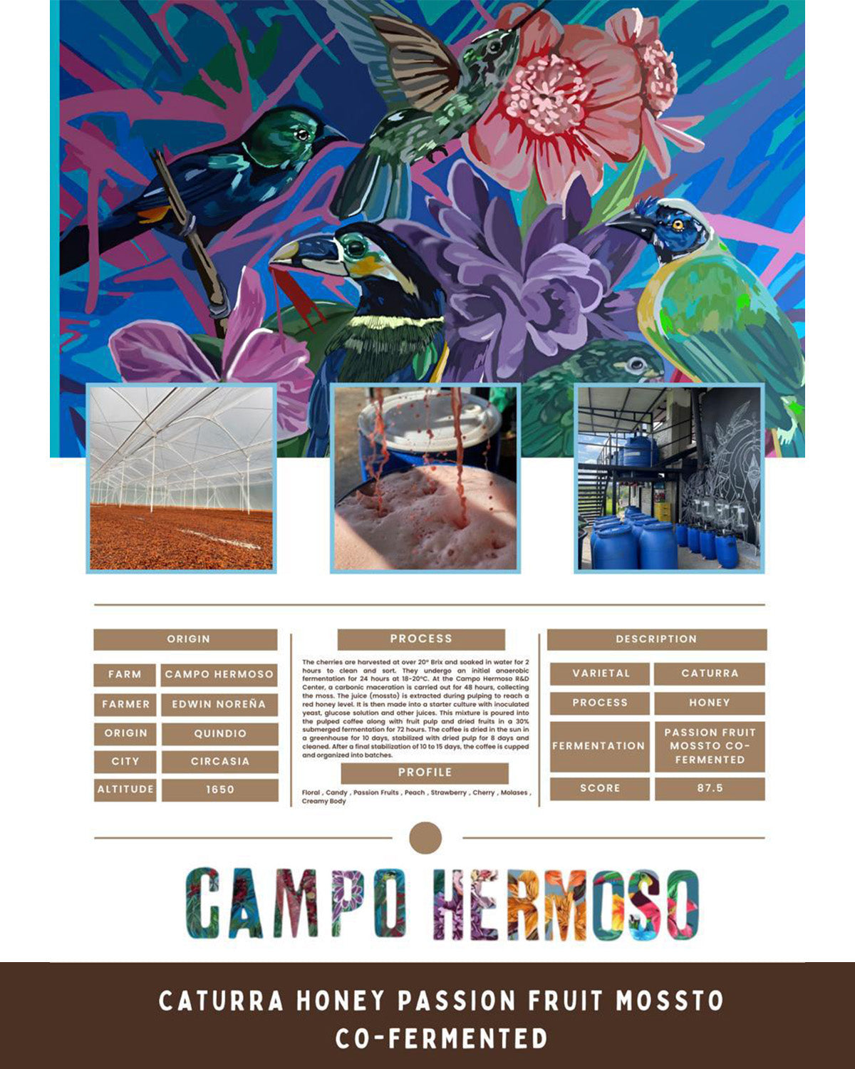 كولومبيا كامبو هيرموسو عسلية باشن فروت فيرمنتيد