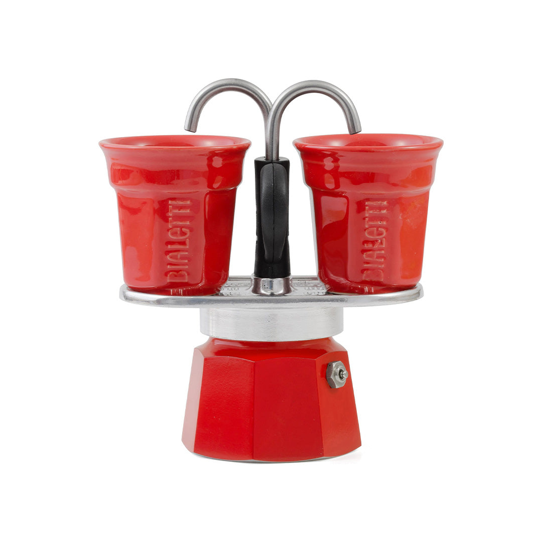 Moka Pot Mini Espresso Maker + 2 Cups Red, Bialetti