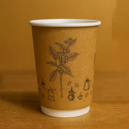 History Paper Cup 8oz - 18pcs - with Lid