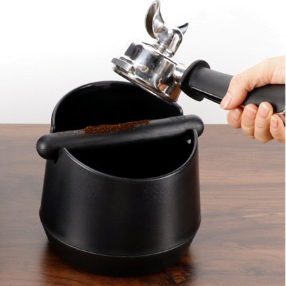 Espresso Knock Box Small, Black, Round Shape