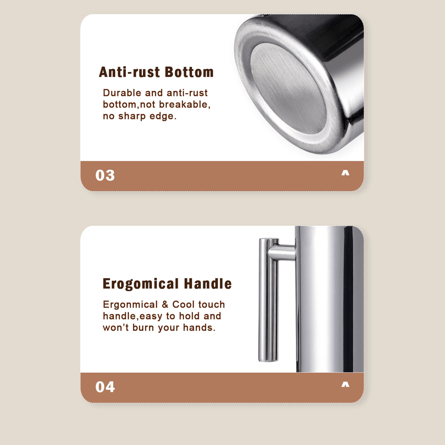 Stainless Steel French Press 800ml