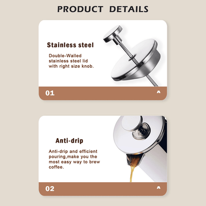 Stainless Steel French Press 800ml