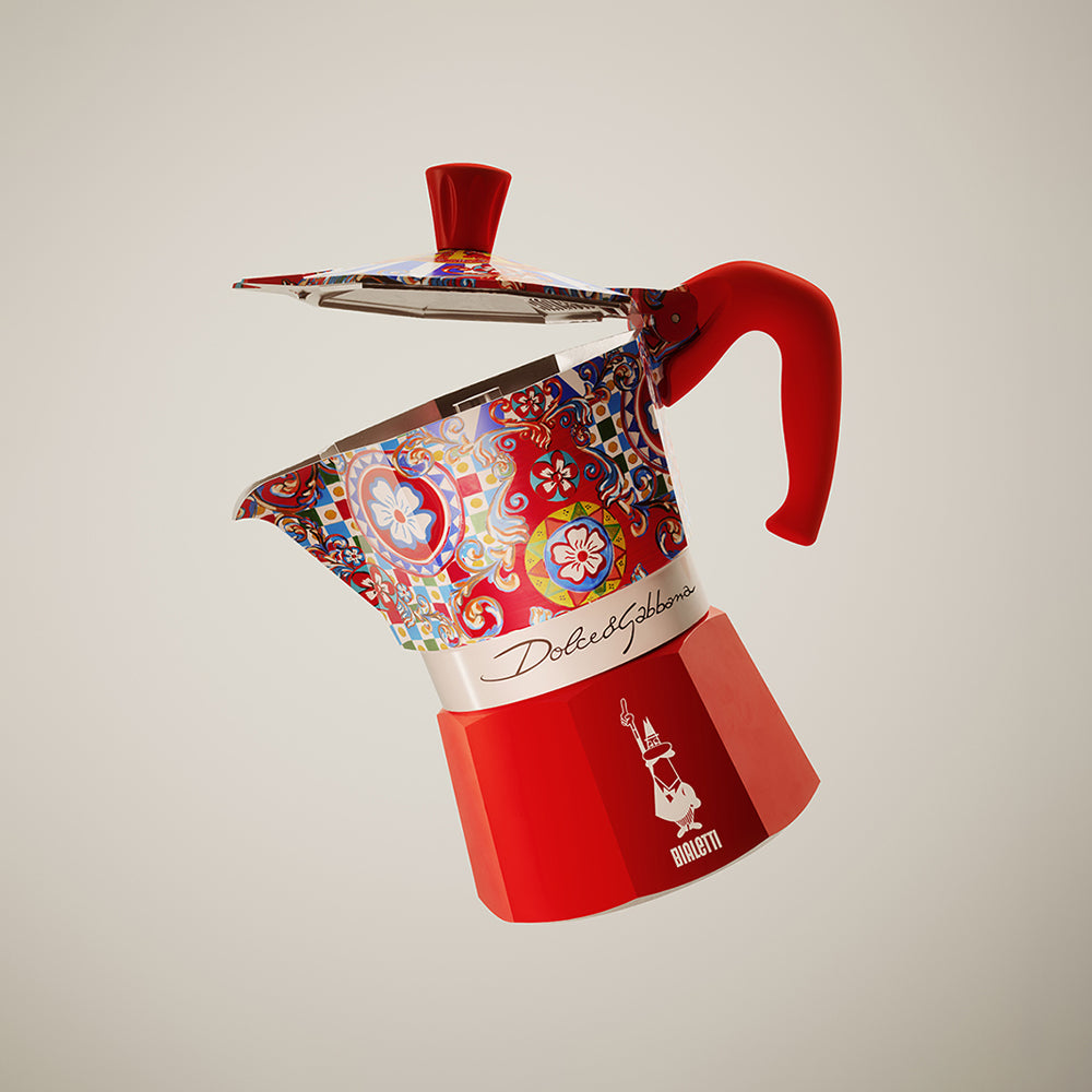Bialetti D&G Moka Pot 3 Cups Red