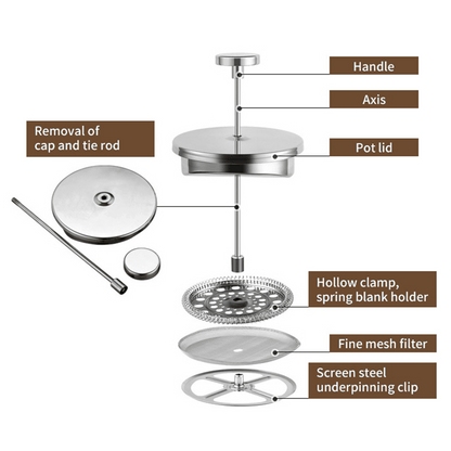 Stainless Steel French Press 800ml