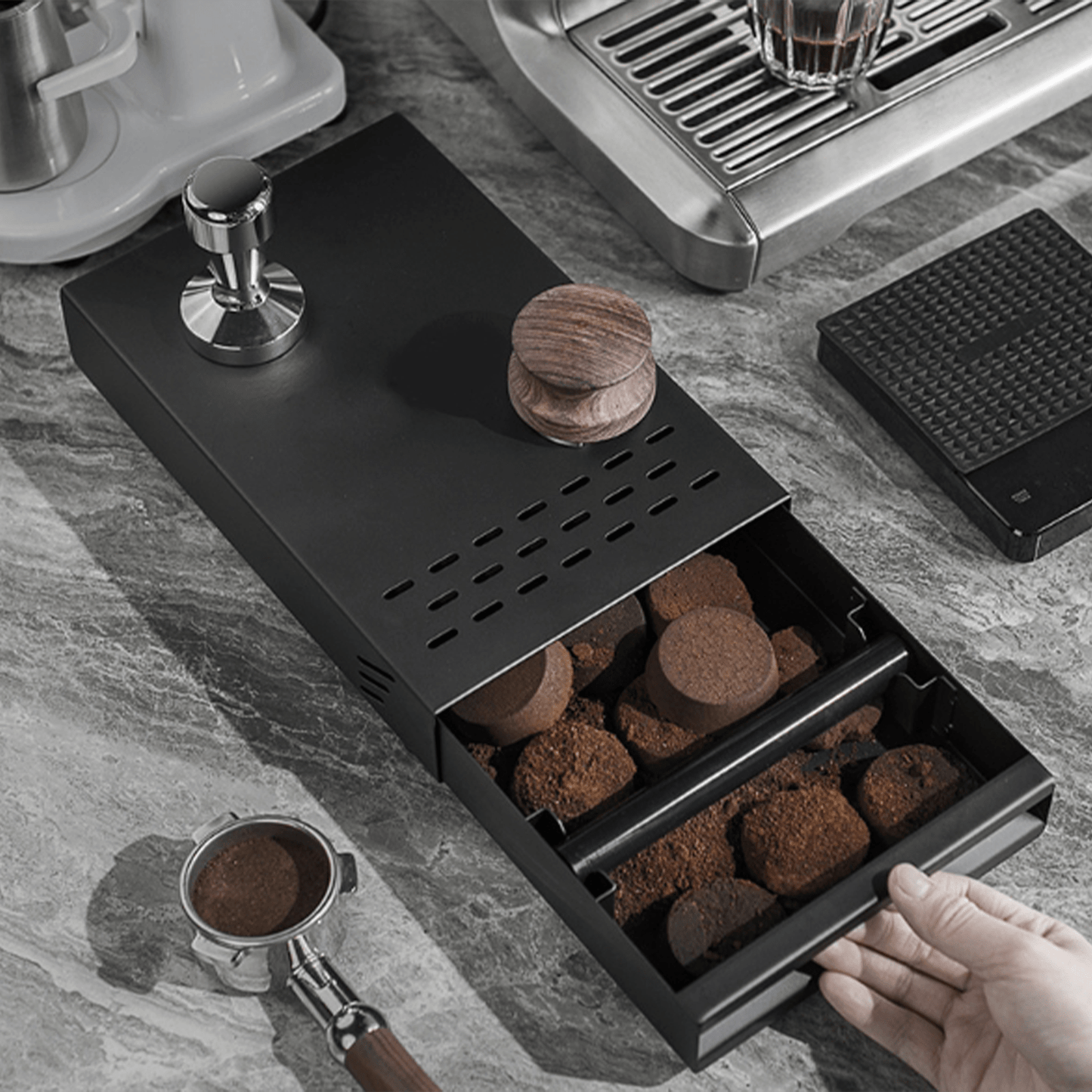 Small - black - coffee Knock Box