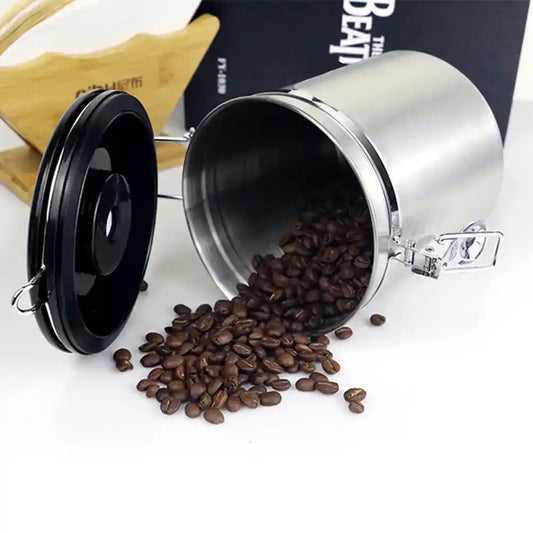 16oz Stainless Steel Coffee Canister – Silver
