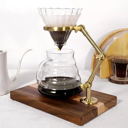 Coffee Dripper Holder, Wooden Base Adjustable