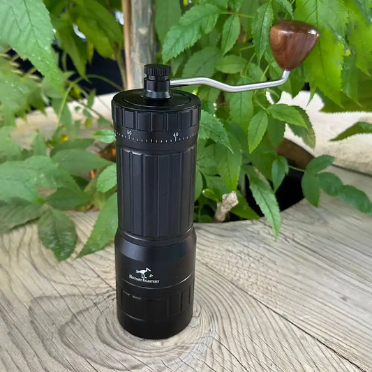 Coffee grinder, 40g , 7 star burrs, 48MM burr dia black History