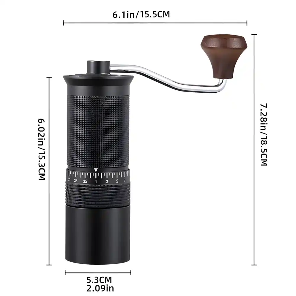 مطحنة قهوة يدوية 5 شفرات تعديل خارجي أسود