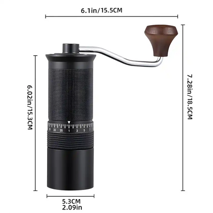 مطحنة قهوة يدوية 5 شفرات تعديل خارجي أسود