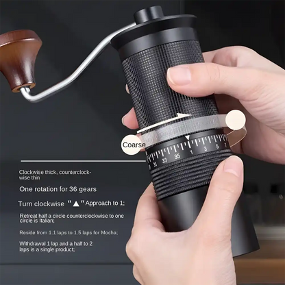 مطحنة قهوة يدوية 5 شفرات تعديل خارجي أسود