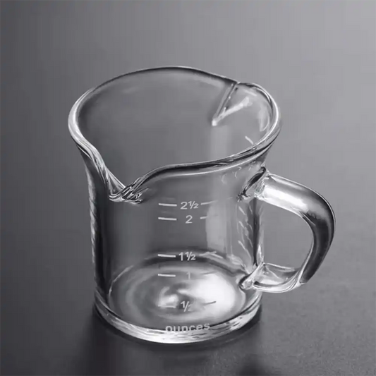 Glass measuring cup, double spout, 70ML