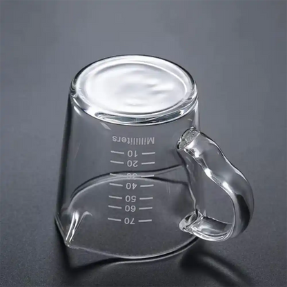 Glass measuring cup, double spout, 70ML