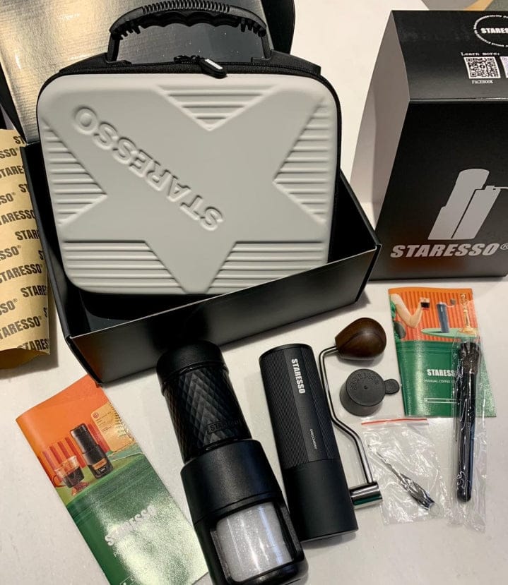 Starso Classic Portable Travel Kit Espresso Maker and Manual Coffee Grinder