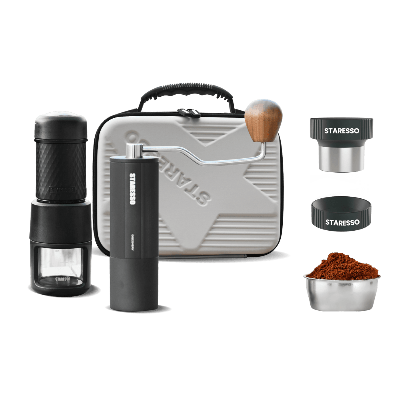 Starso Classic Portable Travel Kit Espresso Maker and Manual Coffee Grinder