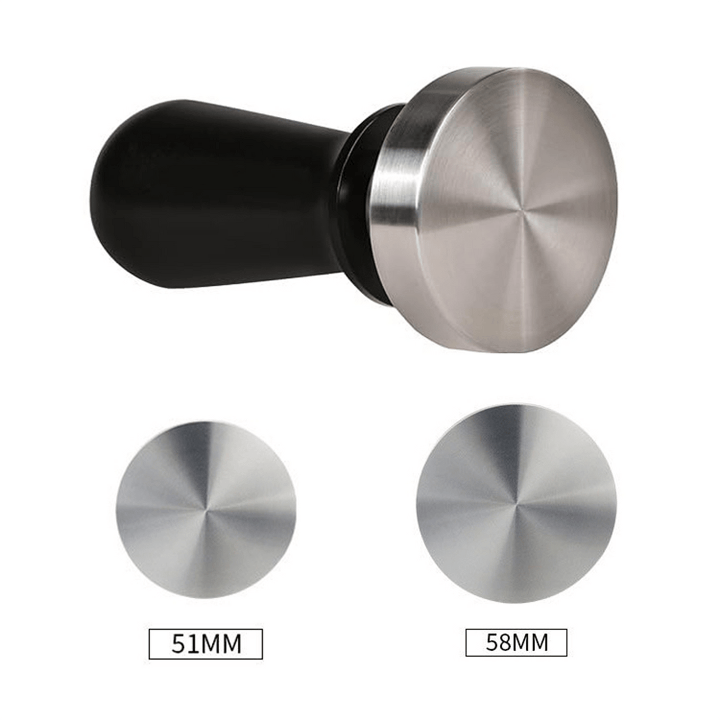 مكبس قهوة أسود ألمنيوم مع سبرنق (تامبر)  58 مم
