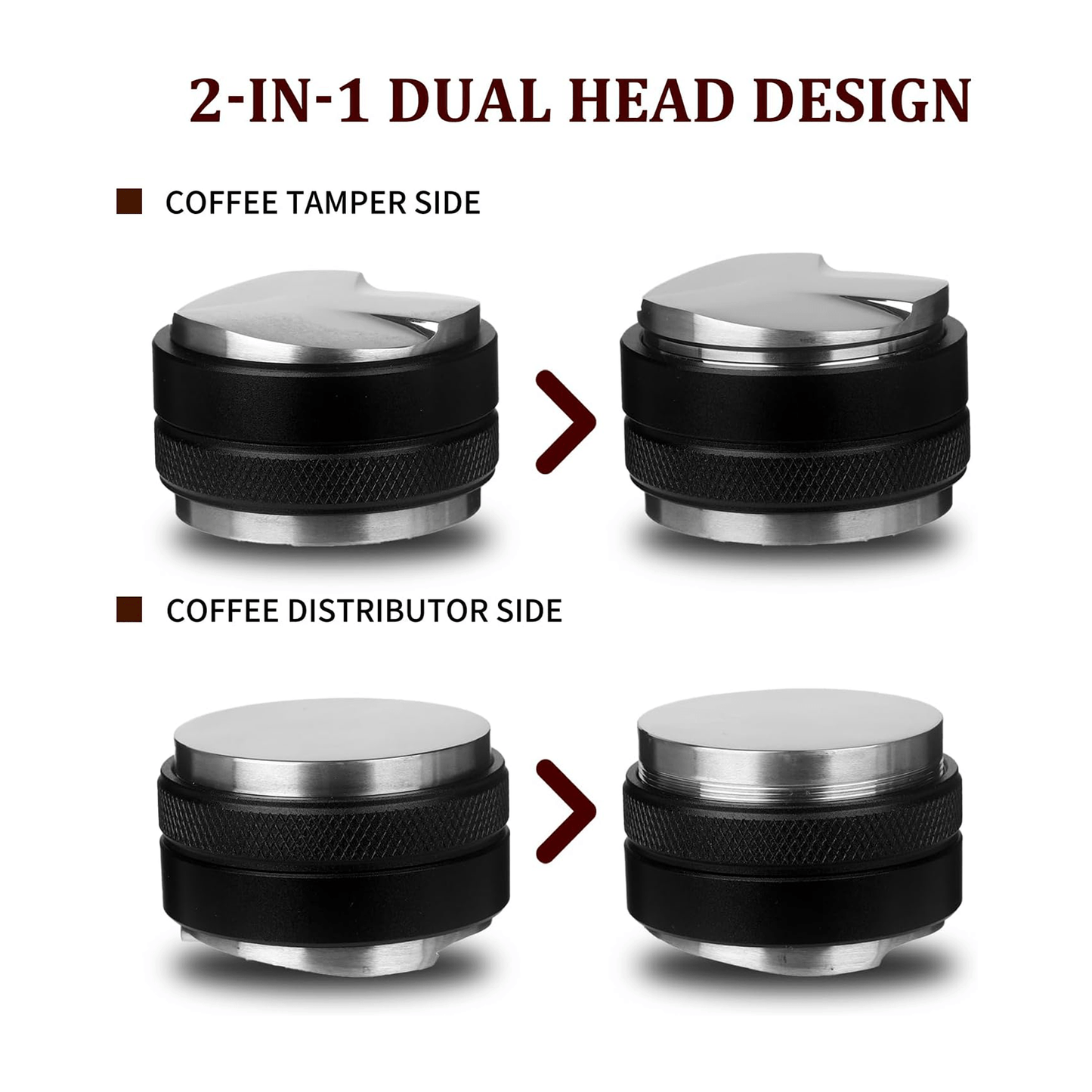 Black Coffee Distributor Tamper 58 1in2 mm